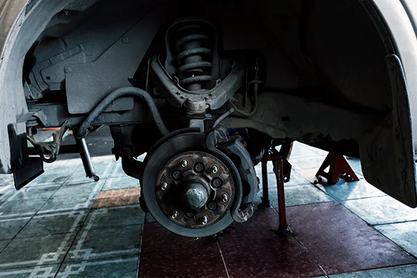 brake caliper and disc on car